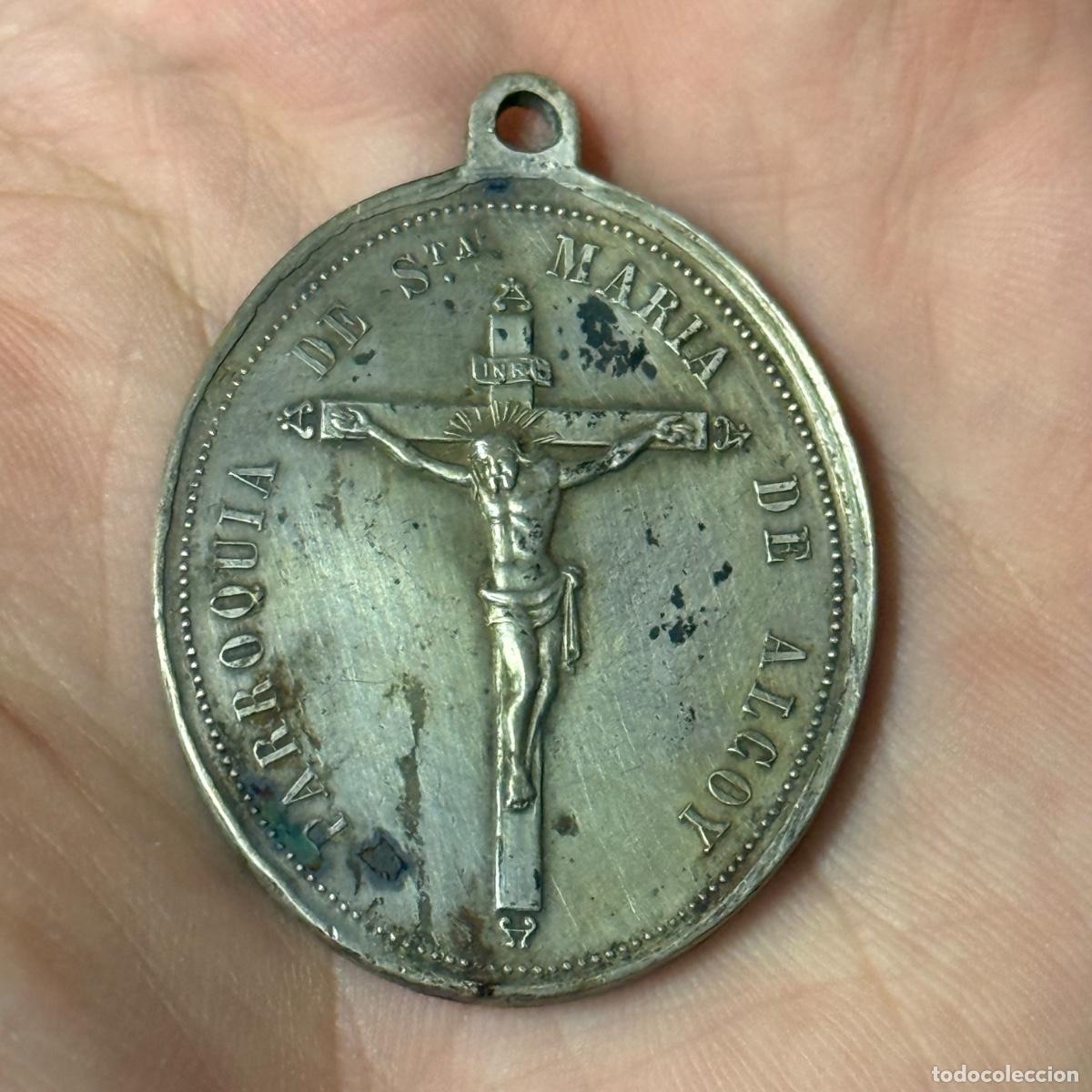 Antig&uuml;edades: Rara Medalla Plata Alcoy - Parroquia de Santa Maria - Sant&iacute;simo Sacramento
