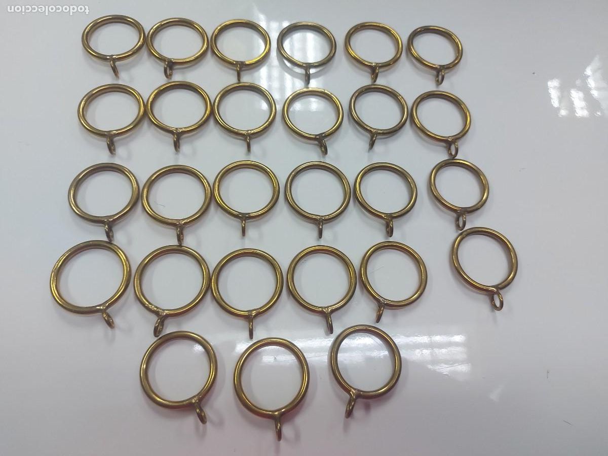 Antig&uuml;edades: 27 ANILLAS CORTINAS LATON O BRONCE MACIZAS