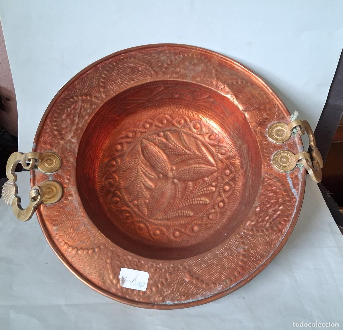 Antig&uuml;edades: Antiguo brasero de cobre pp S.XIX