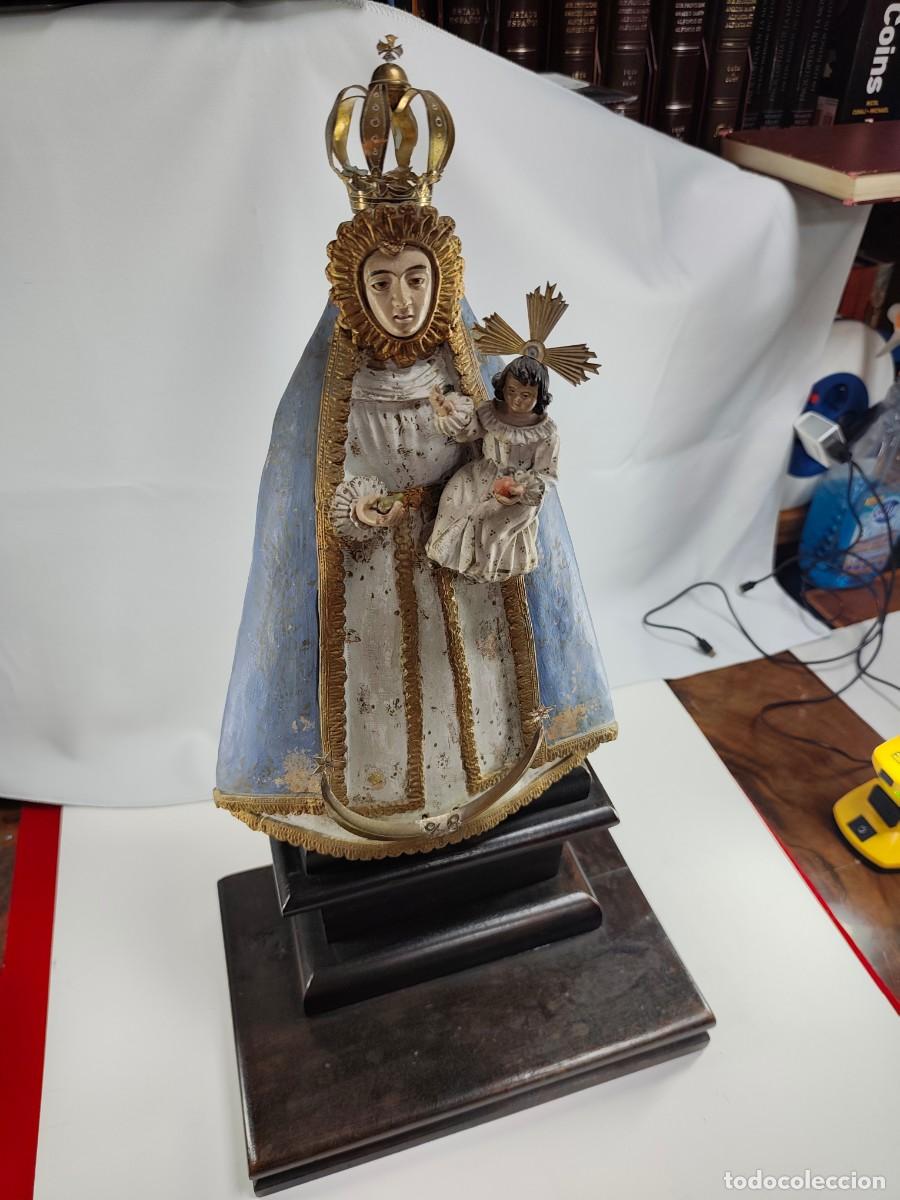 Antig&uuml;edades: virgen de la cabeza echa en terracota siglo xx