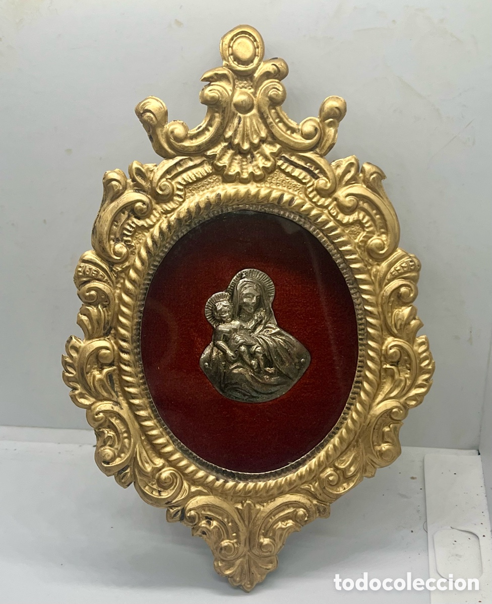 Antiques: RELICARIO CON VIRGEN DE PLATA SIGLO XIX