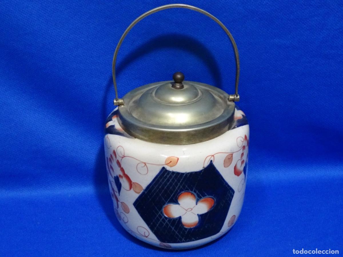 Antig&uuml;edades: TARRO, BARRIL ANTIGUO PARA GALLETAS ROYAL CROWN DERBY-ESTILO IMARI. PINTADO A MANO. CIRCA 1840.