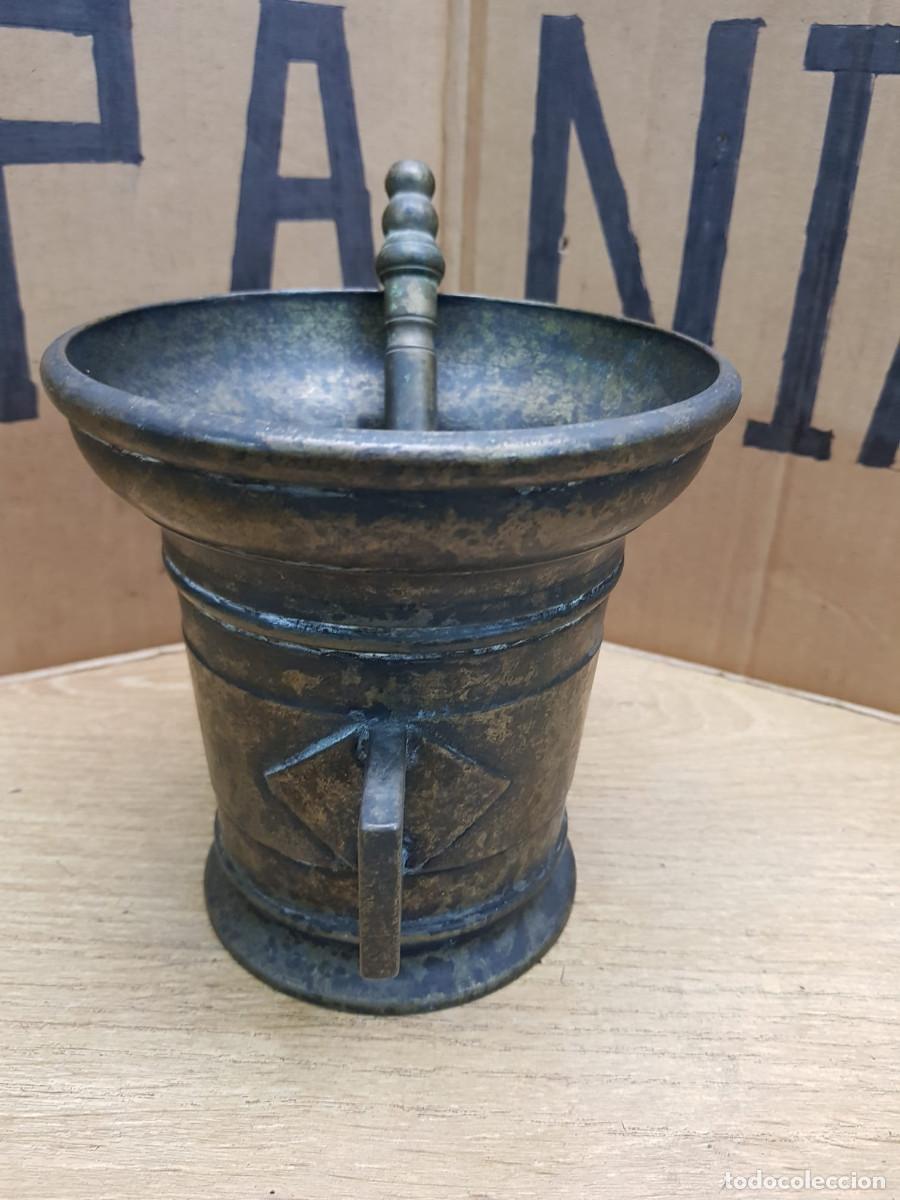 Antig&uuml;edades: MORTERO-ALMIREZ-SIGLO XVIII-DE BRONCE - Foto 3