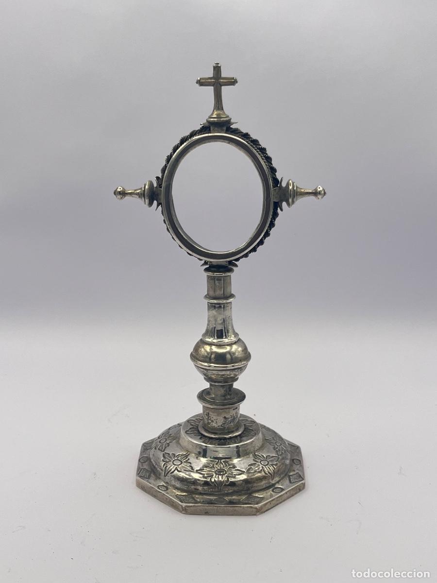 Antig&uuml;edades: CUSTODIA U OSTENSORIO DE PLATA SIGLO XVIII - Foto 1