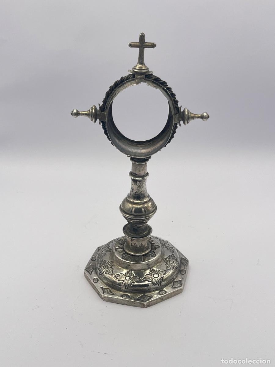 Antig&uuml;edades: CUSTODIA U OSTENSORIO DE PLATA SIGLO XVIII - Foto 3