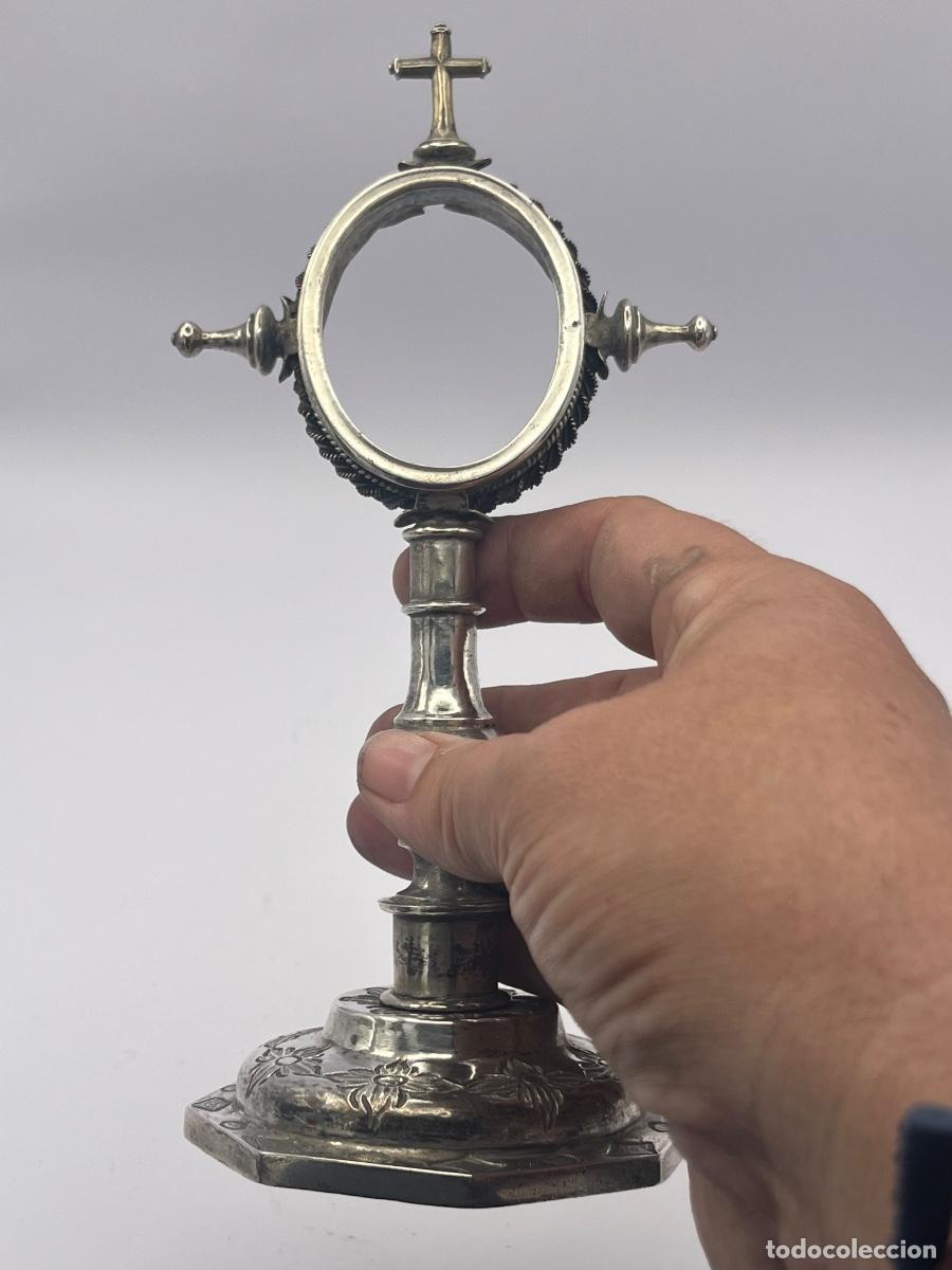 Antig&uuml;edades: CUSTODIA U OSTENSORIO DE PLATA SIGLO XVIII - Foto 4