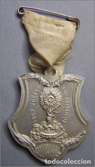 Antig&uuml;edades: MEDALLA CONMEMOTATIVA DE LOS JUEVES EUCAR&Iacute;STICOS - 1907