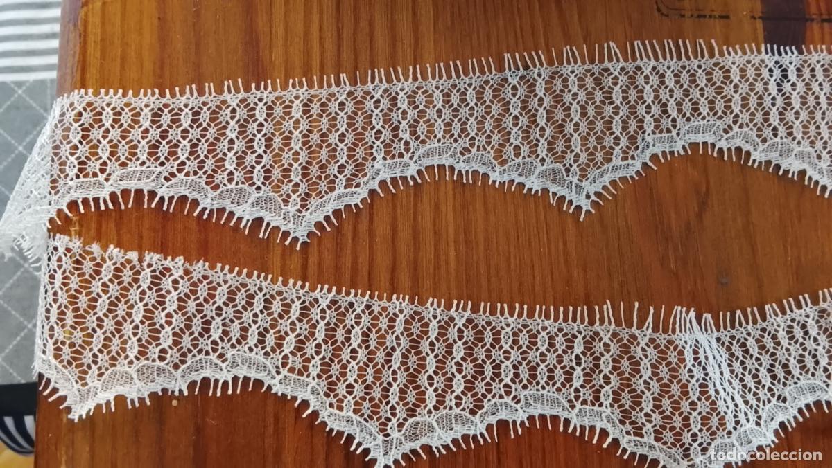 Antig&uuml;edades: antiguo estrecho encaje puntilla blonda para tocado de peque&ntilde;a virgen de vestir ,semana santa 228 cm
