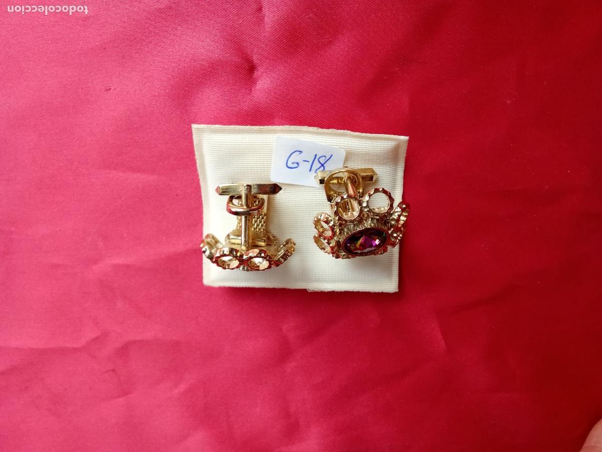 Antig&uuml;edades: Gemelos de camisa fantasia vintage a&ntilde;os 70 G-18. Alacena