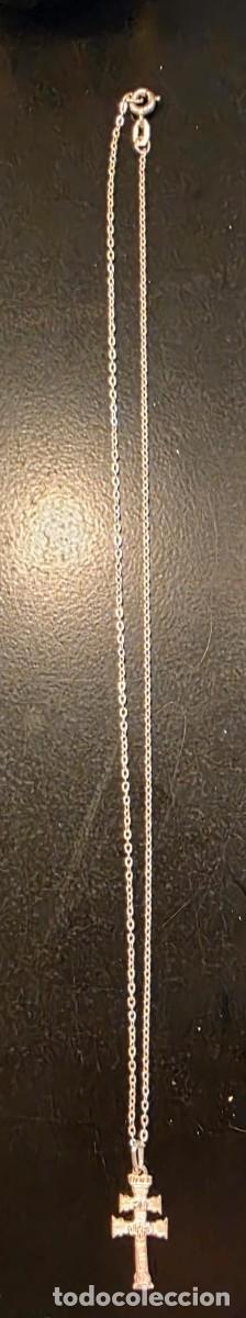 Antig&uuml;edades: Collar Antiguo Cruz de Caravaca en Plata de Ley Contrastada &ndash; Cadena de Plata 29 cm &ndash; Joyer&iacute;a