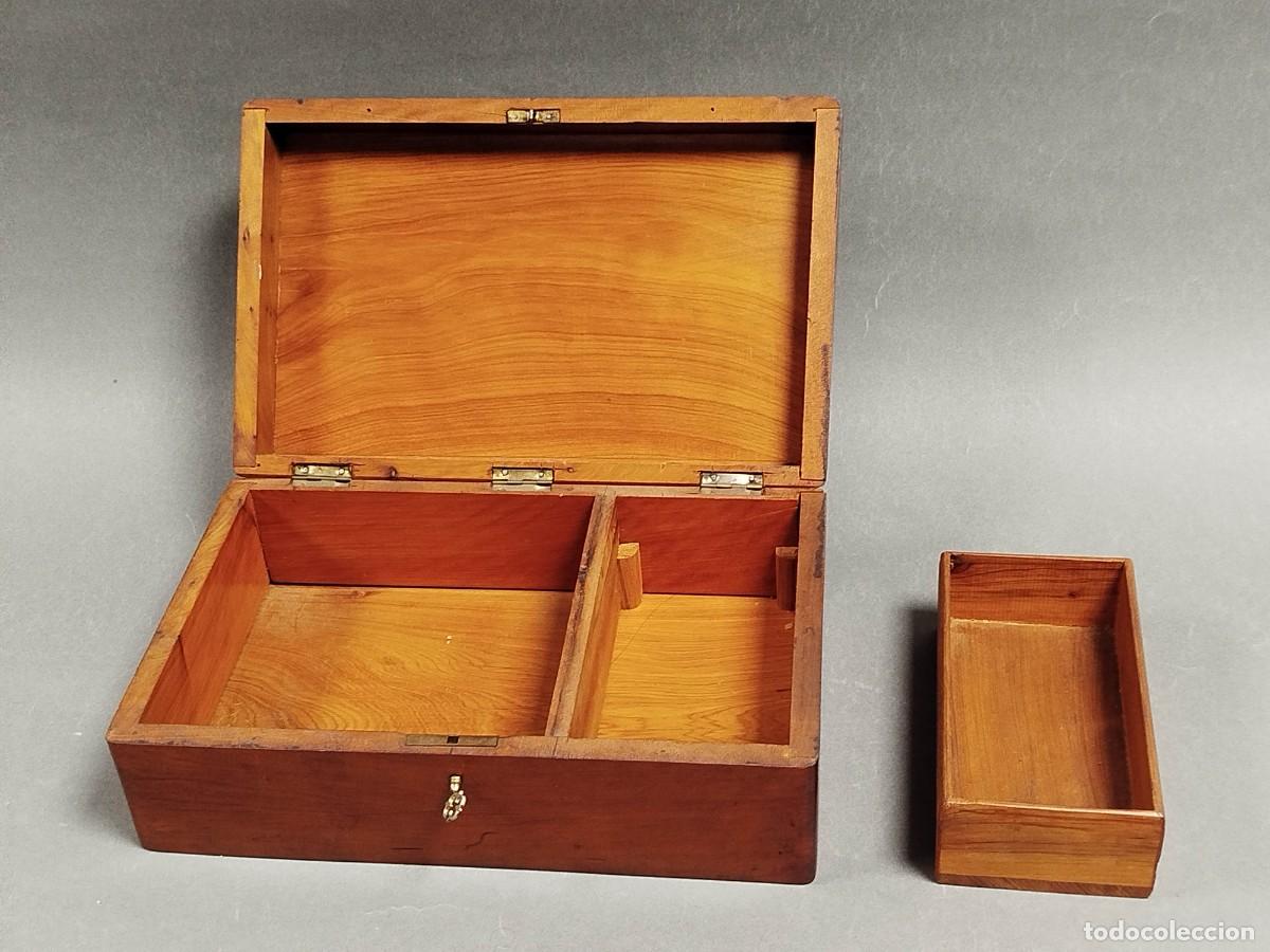 Antig&uuml;edades: CAJA DE MADERA DE TEKA CON MARQUETERIA - Foto 5
