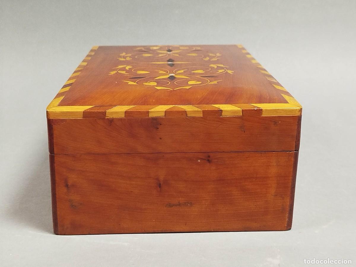 Antig&uuml;edades: CAJA DE MADERA DE TEKA CON MARQUETERIA - Foto 11