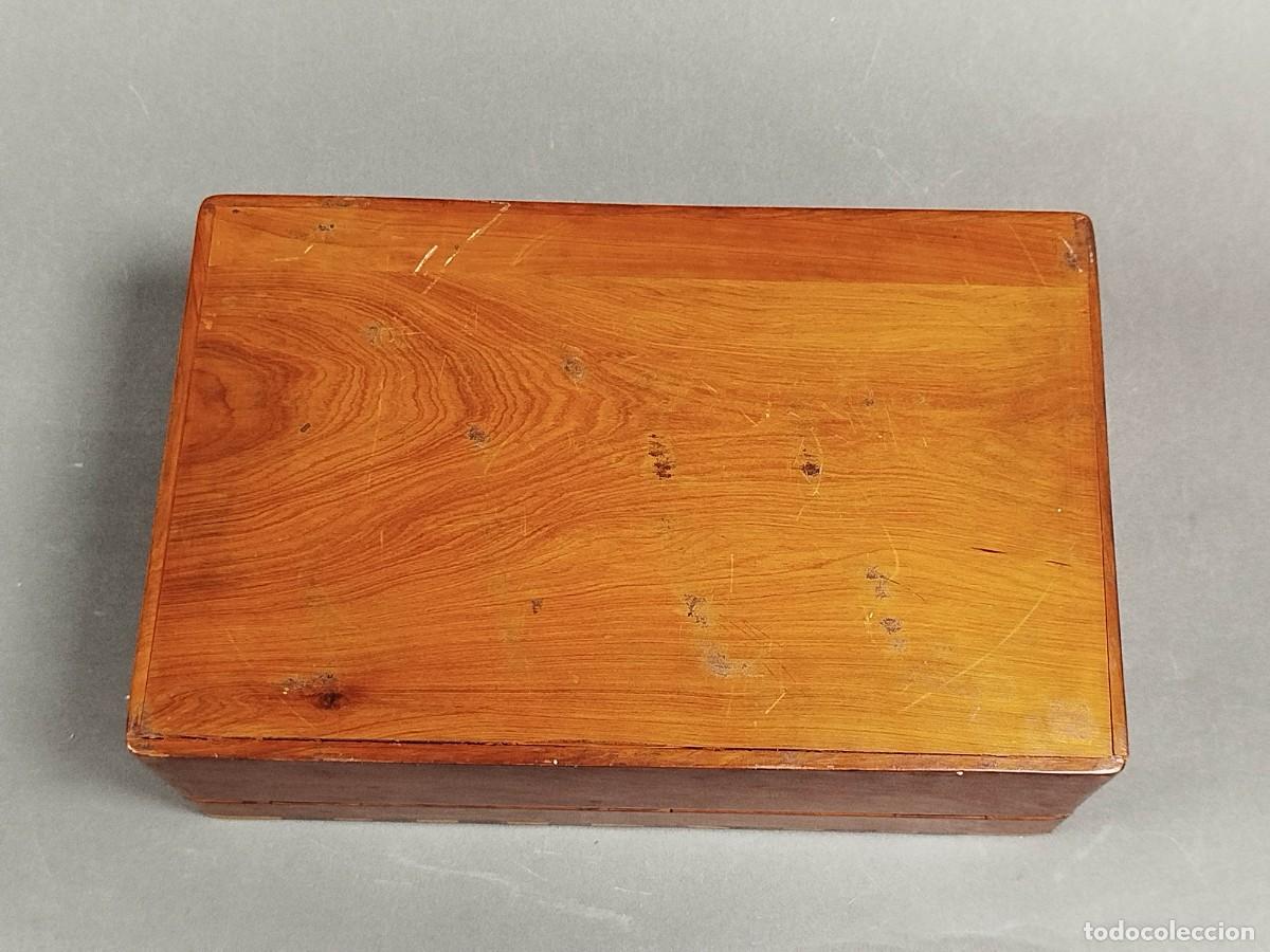 Antig&uuml;edades: CAJA DE MADERA DE TEKA CON MARQUETERIA - Foto 12