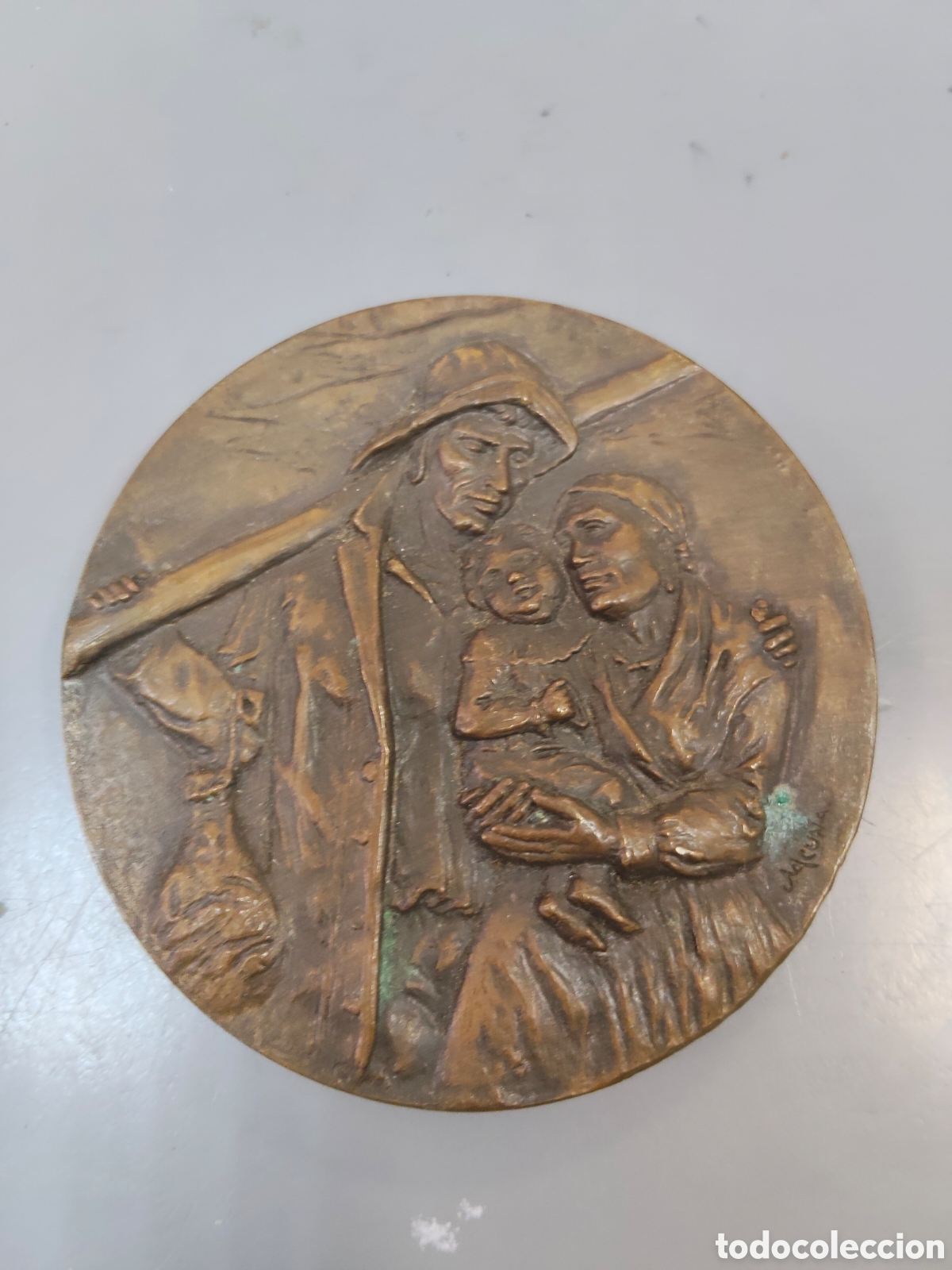 Antig&uuml;edades: Chapa de bronce macizo GALICIA - Foto 1