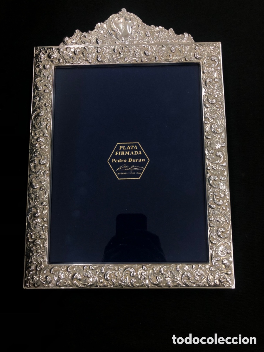 Antig&uuml;edades: Antiguo y elegante portafotos de plata de ley firmada Pedro Dur&aacute;n (Orfebres desde 1886)