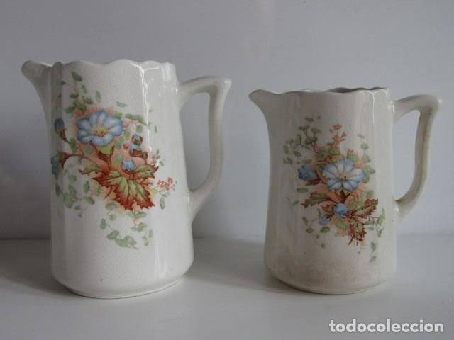 Antig&uuml;edades: PRECIOSO JUEGO DE 2 JARRAS ESTILO EDUARDIANO PORCELANA INGLESA SIN SELLOS