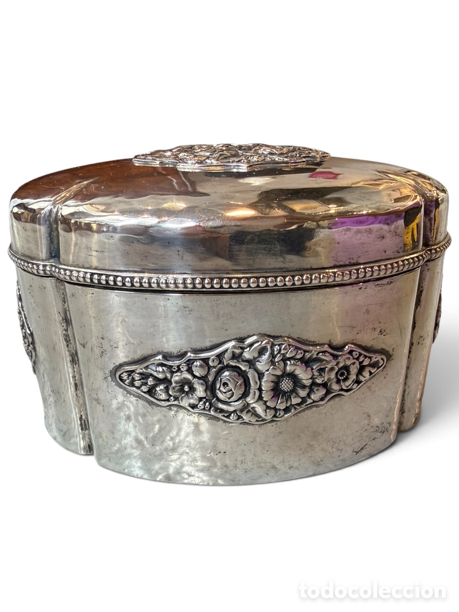 Antig&uuml;edades: Alhajero Antiguo de Plata Maciza 800 &ndash; J. Baltensperger (Z&uacute;rich) &ndash; Interior en Oro (Vermeil) &ndash; 285g
