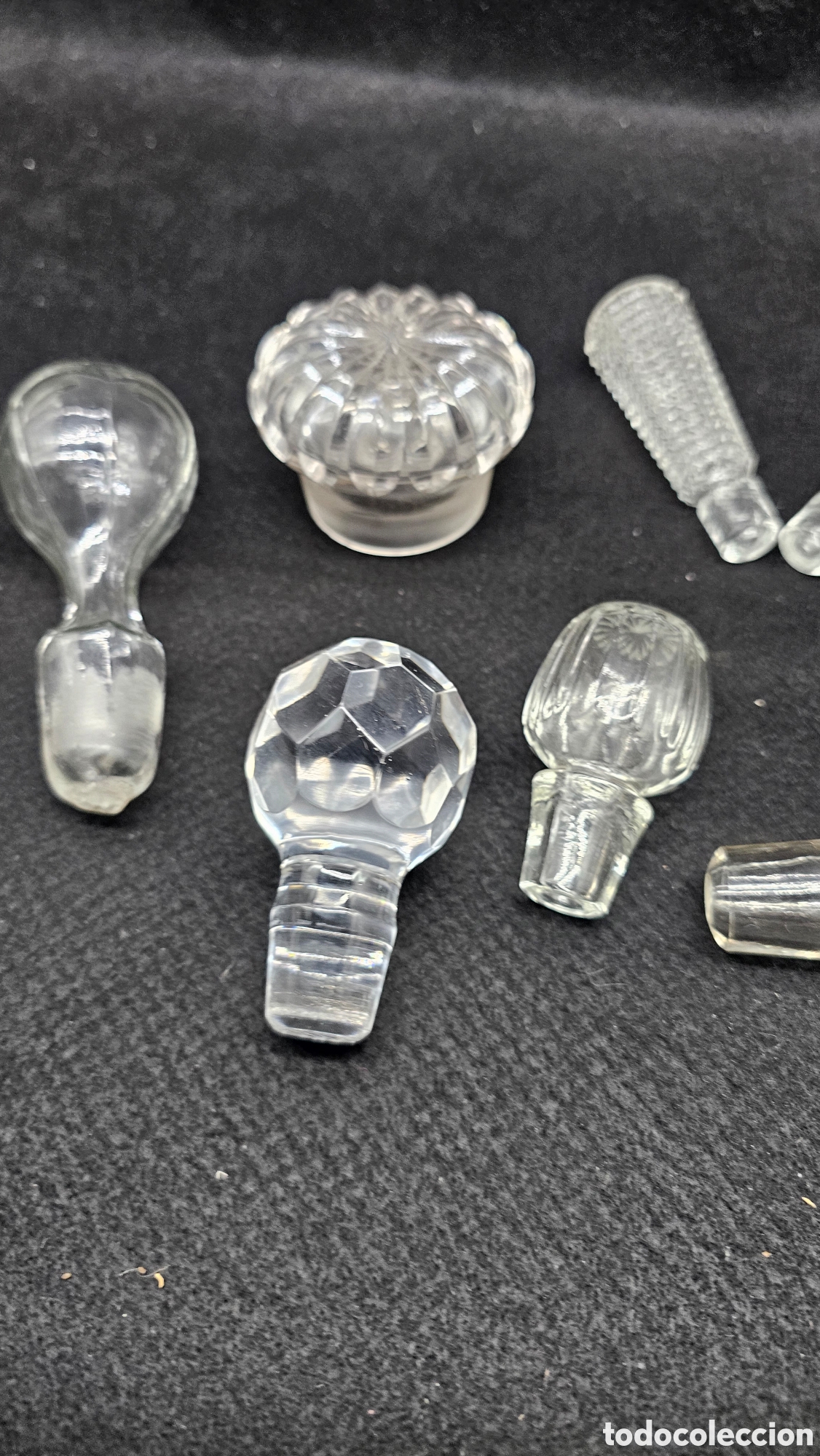 Antig&uuml;edades: Lote de tapas de cristal y vidrio - Foto 7