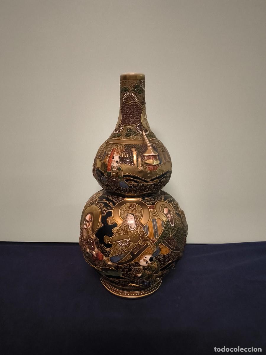 Antig&uuml;edades: JARRON JAPONES ESTILO SATSUMA CON FORMA DE CALABAZA