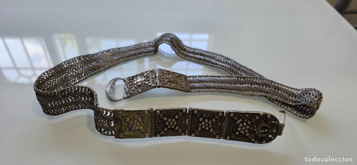 Antig&uuml;edades: Precioso y antiguo cintur&oacute;n plata o similar hindu