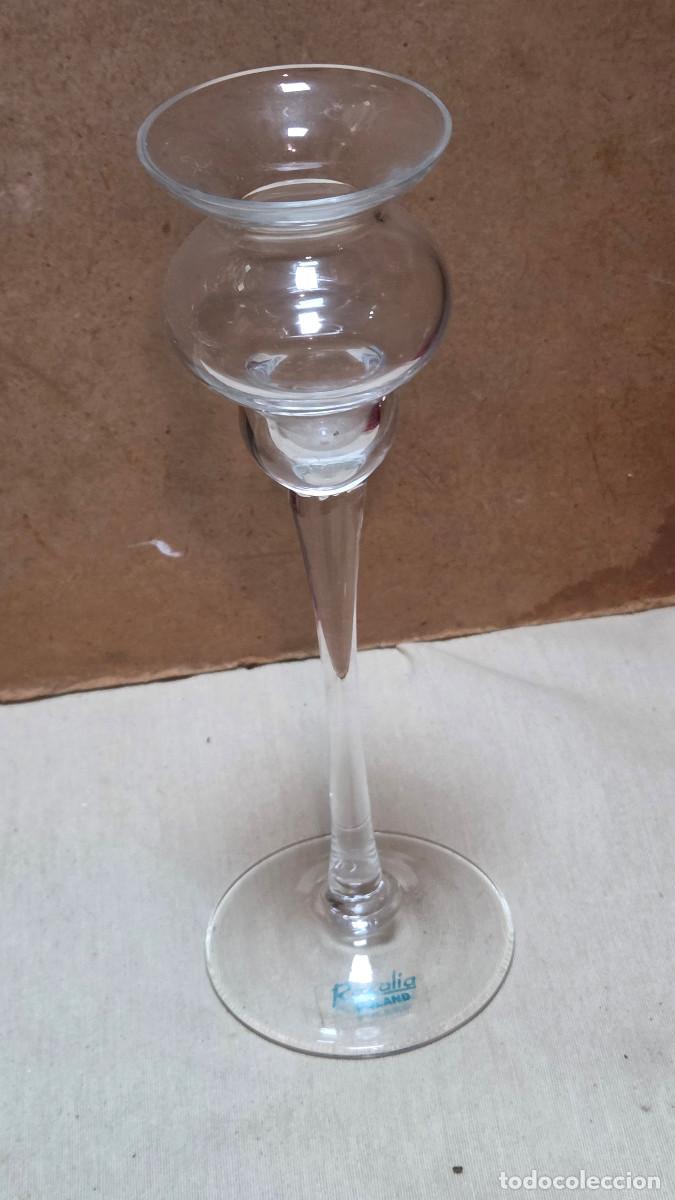 Antig&uuml;edades: portavela de cristal vintage - Foto 1