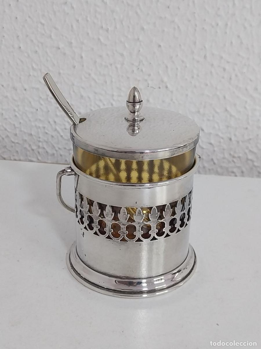 Antig&uuml;edades: Azucarero Antiguo Franc&eacute;s SFAM Plata y Vidrio