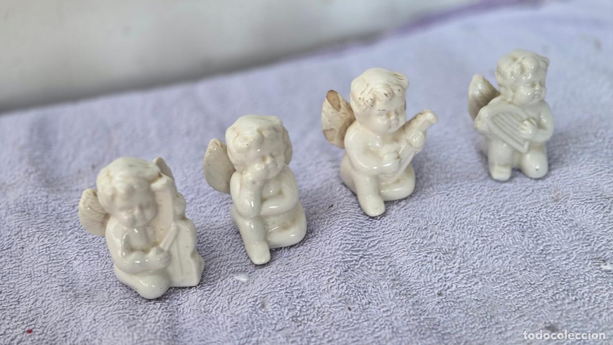 Antig&uuml;edades: 4 peque&ntilde;os angel de porcelana - Foto 2