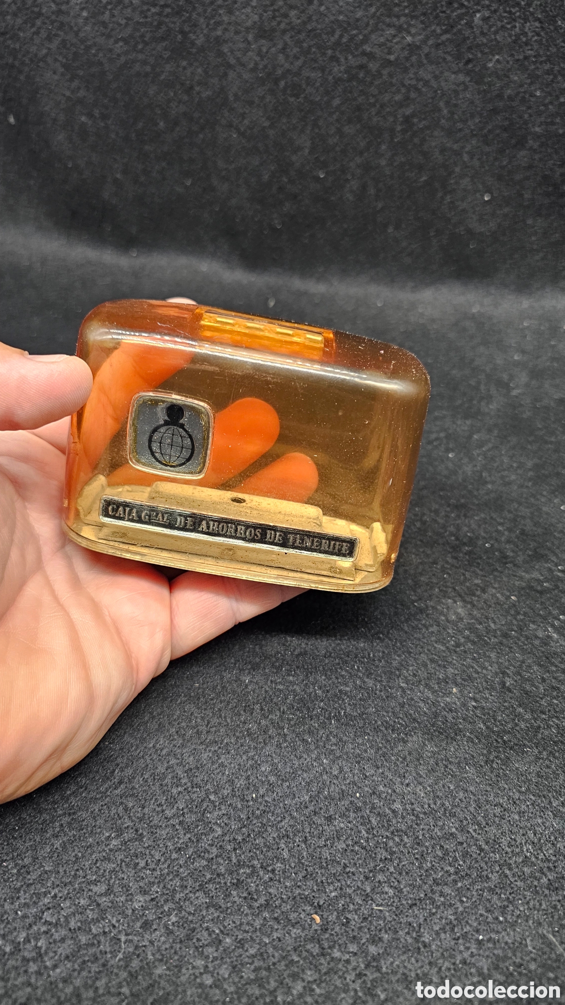 Antig&uuml;edades: hucha vintage promocional de la &rdquo;Caja Gral. de Ahorros de Tenerife&rdquo; (CajaCanarias).