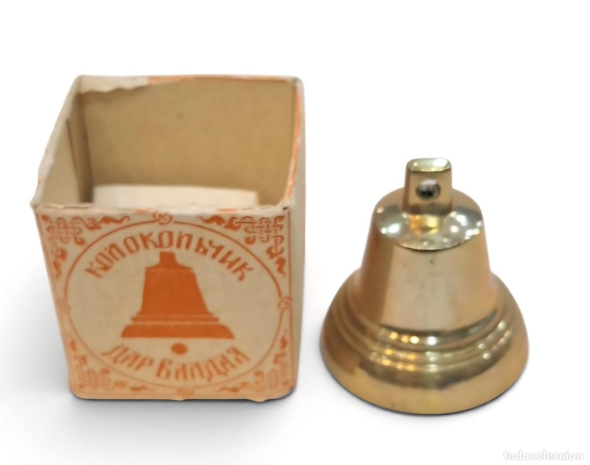 Antig&uuml;edades: Campana De Bronce Con Badajo Rusia A&ntilde;o 1984 En Su Caja Original Y Recibo En Ruso