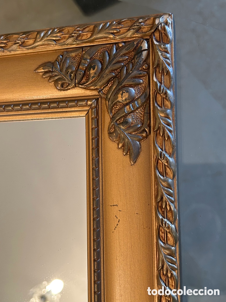 Antig&uuml;edades: Espejo de madera dorado - Foto 3