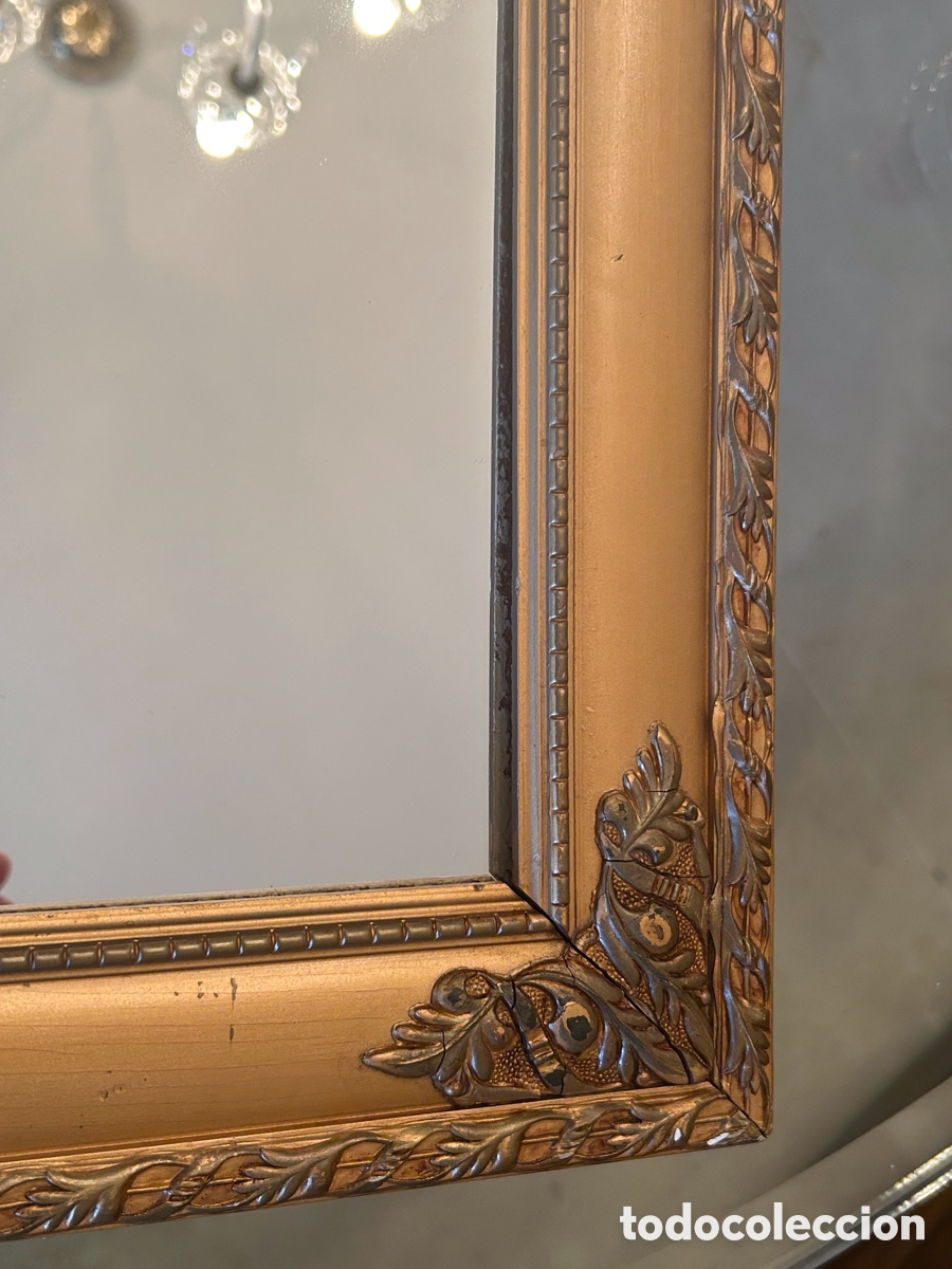 Antig&uuml;edades: Espejo de madera dorado - Foto 4