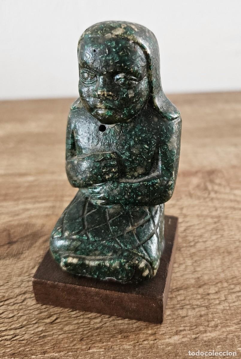 Antig&uuml;edades: Mujer olmeca Mexico - Figura de Malaquita? - Publicidad Neutromil Farmitalia
