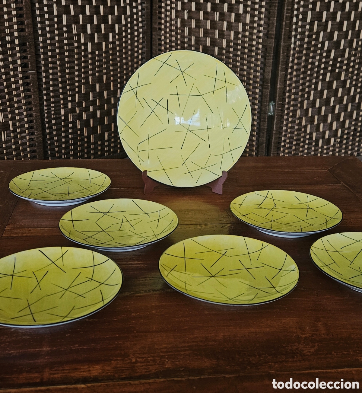 Antig&uuml;edades: Juego platos porcelana Castro Sargadelos
