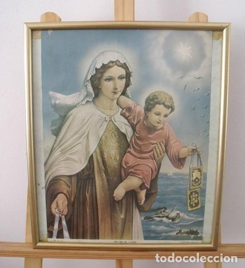 Antig&uuml;edades: Cuadro L&aacute;mina Virgen del Carmen