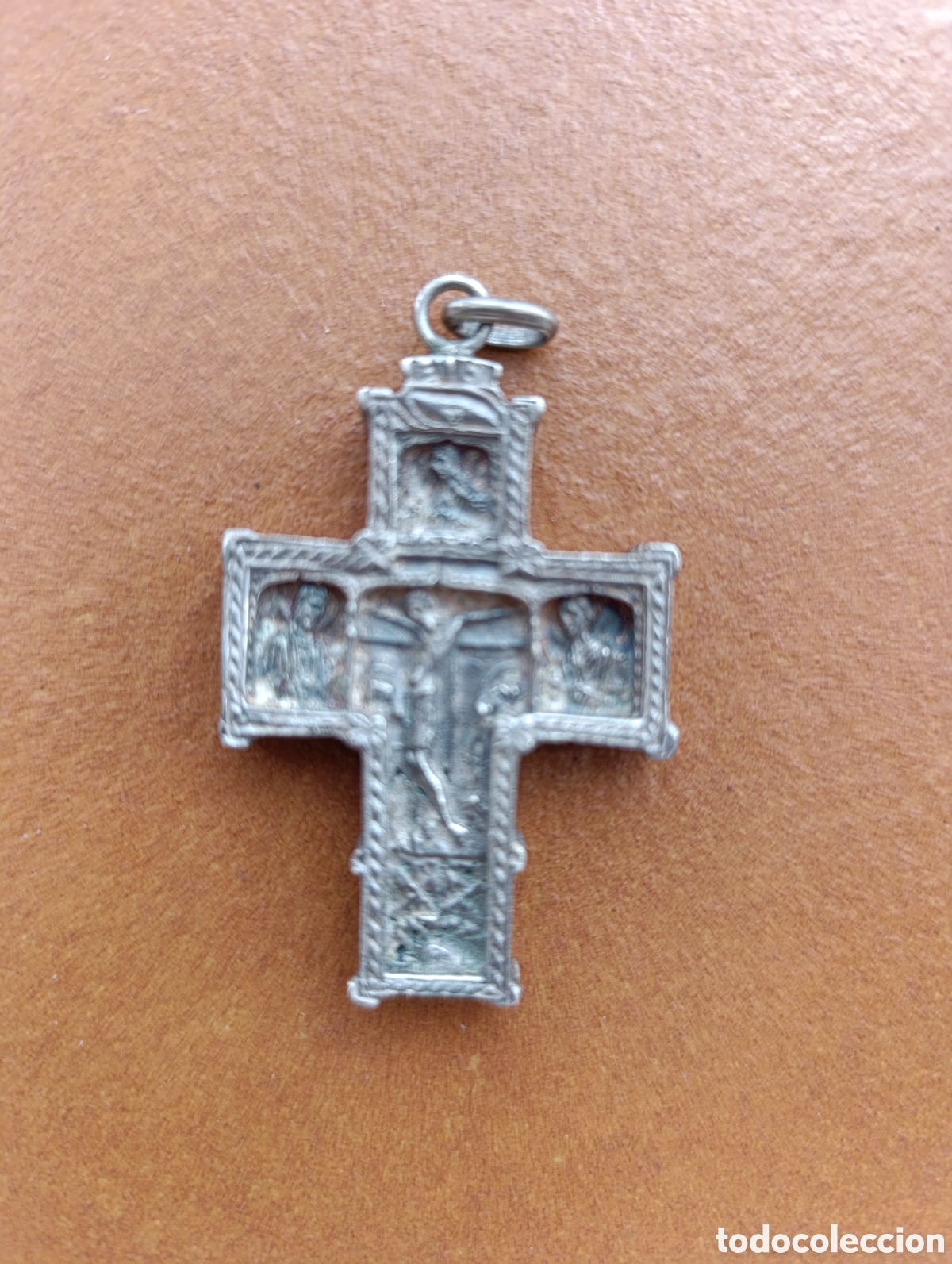 Antig&uuml;edades: CRUZ BIZANTINA DE PLATA -RETABLO AMBAS CARAS - PESA 29 GRAMOS - PLATA MACIZA