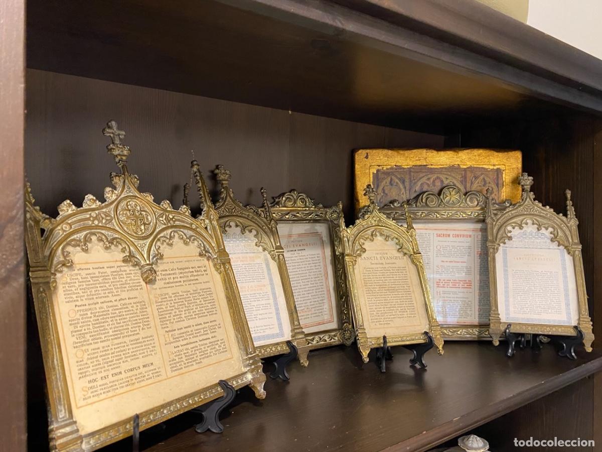 Antig&uuml;edades: Conjunto de 7 Antiguas L&aacute;minas Religiosas Lit&uacute;rgicas en Lat&iacute;n &ndash; Marcos Neog&oacute;ticos Dorados