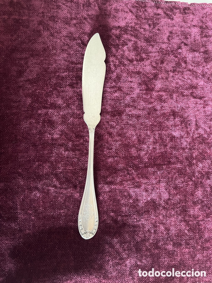 Antig&uuml;edades: Pala, cuchillo de pescado de plata primera ley