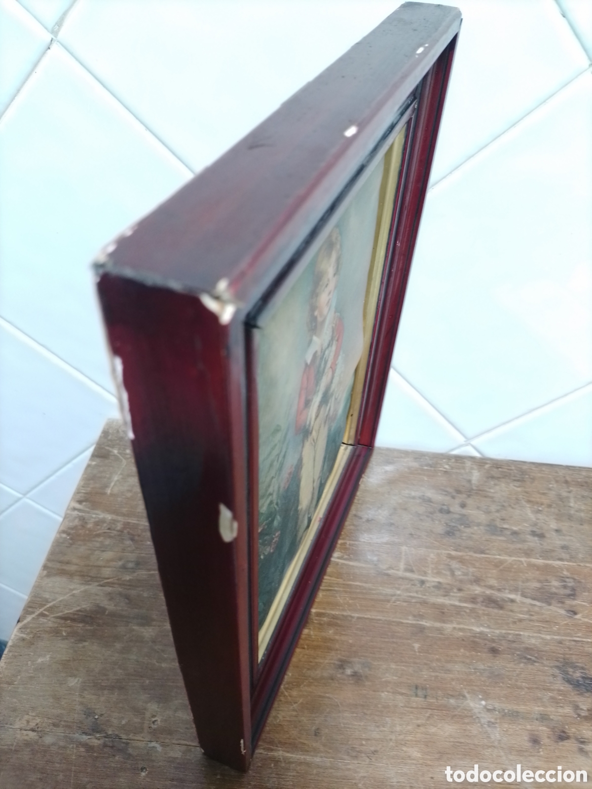 Antig&uuml;edades: Antiguo cuadro Seda? . - Foto 4