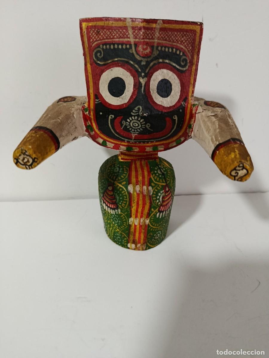 Antig&uuml;edades: TALLA ANTIGUA HINDU DE MADERA. SE&Ntilde;OR JAGANNTH. CULTURS ODISHA