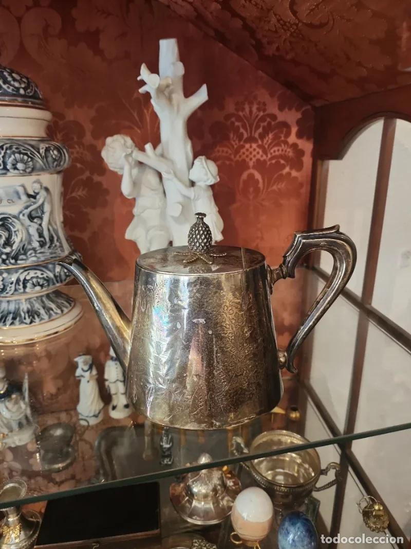 Antig&uuml;edades: Tetera de Metal Plateado - Foto 2