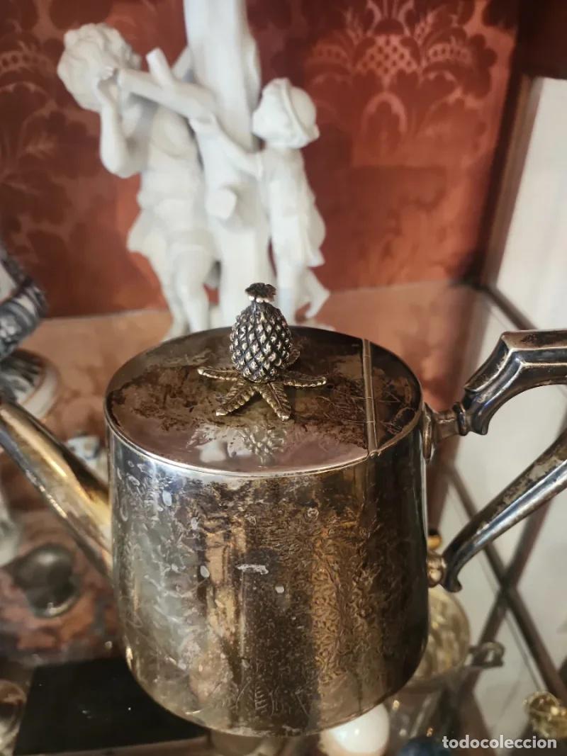 Antig&uuml;edades: Tetera de Metal Plateado - Foto 3