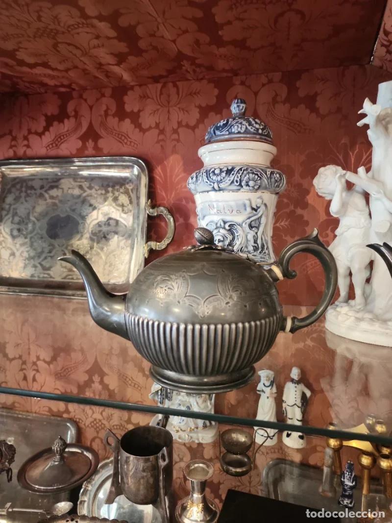 Antig&uuml;edades: Tetera de Metal Plateado - Foto 4