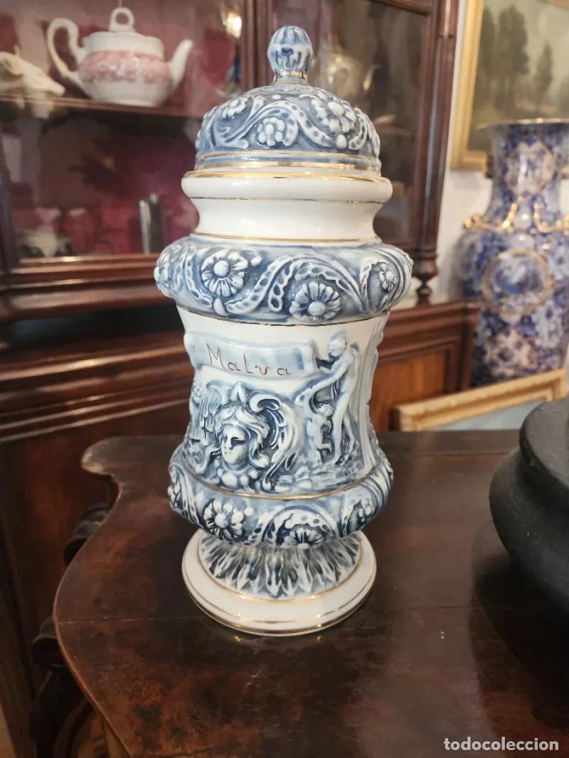 Antig&uuml;edades: Tarro de cer&aacute;mica decorativo