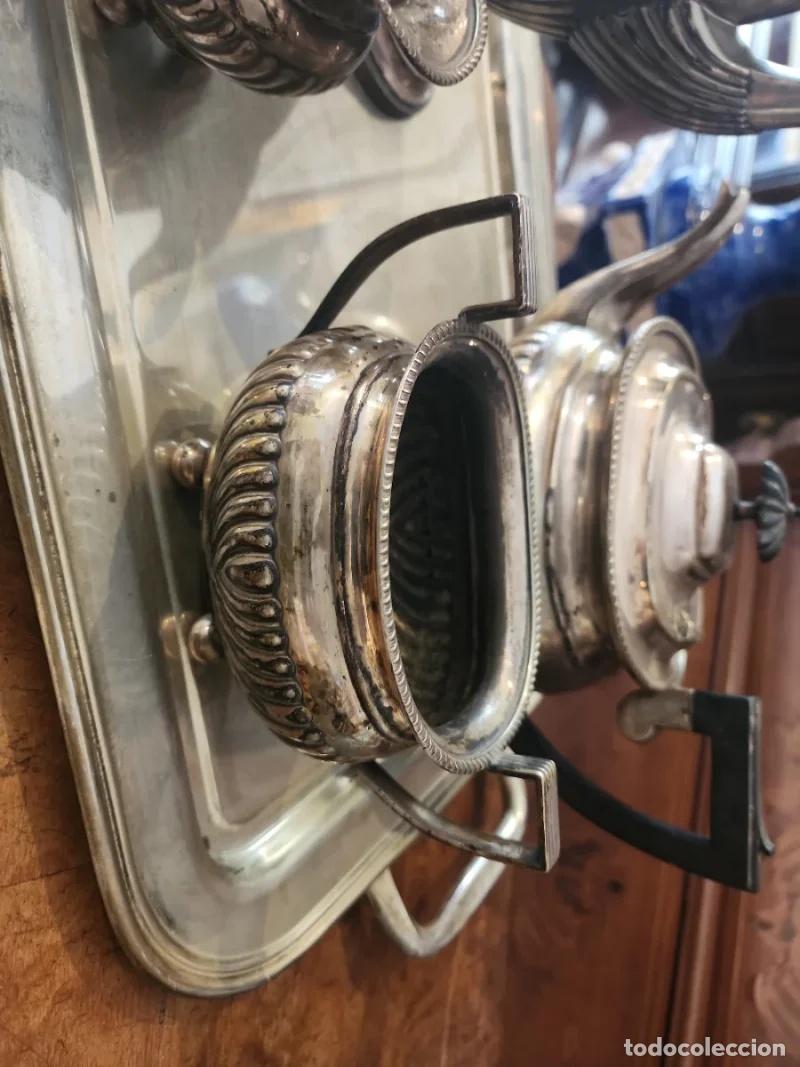 Antig&uuml;edades: Juego de caf&eacute; y t&eacute; met&aacute;lico - Foto 2