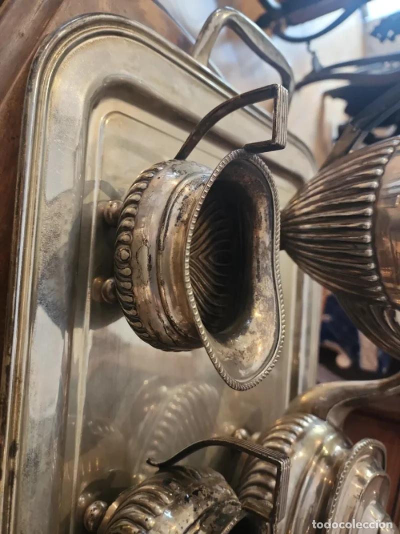 Antig&uuml;edades: Juego de caf&eacute; y t&eacute; met&aacute;lico - Foto 4
