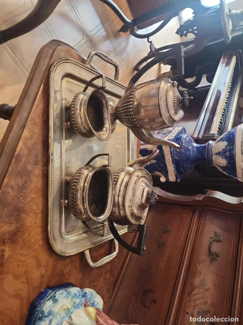 Antig&uuml;edades: Juego de caf&eacute; y t&eacute; met&aacute;lico - Foto 1