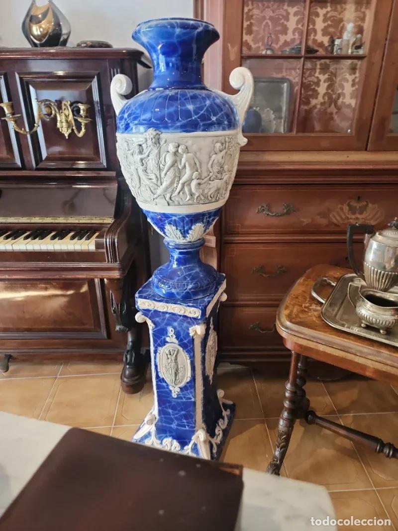 Antig&uuml;edades: Jarr&oacute;n cer&aacute;mica con pie - Foto 2