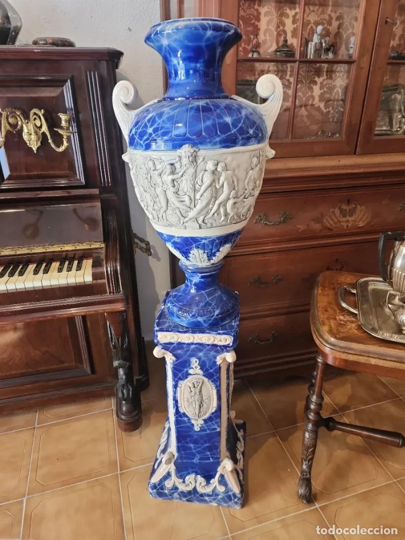 Antig&uuml;edades: Jarr&oacute;n cer&aacute;mica con pie - Foto 3