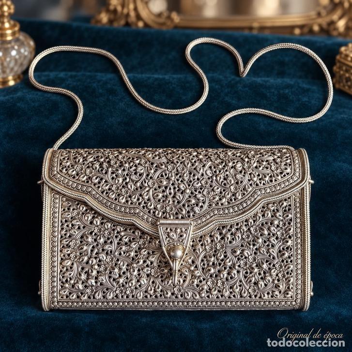 Antig&uuml;edades: (PLA-261000)BOLSO DE PASEO ENTERAMENTE DE PLATA DE 925 MARCA ORIS (SUIZA)-396 GRS.