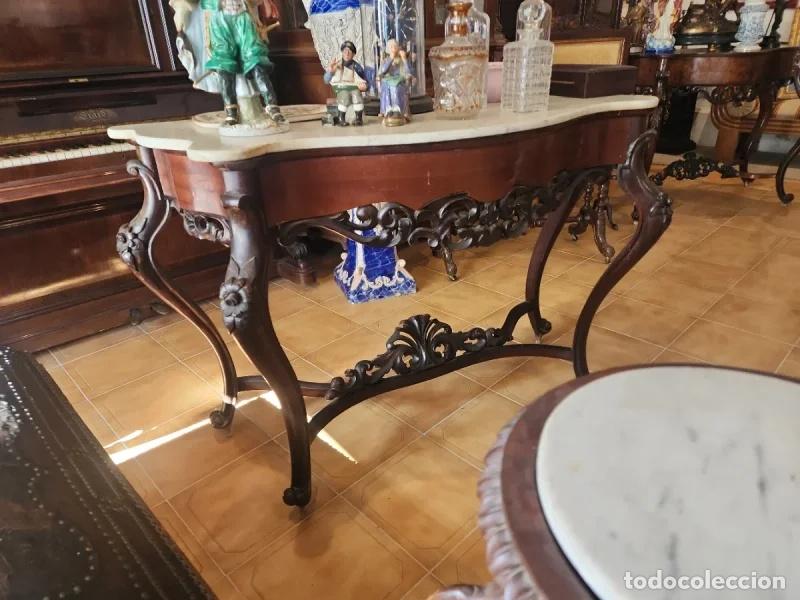 Antig&uuml;edades: Consola de Caoba con Encimera de M&aacute;rmol - Foto 2